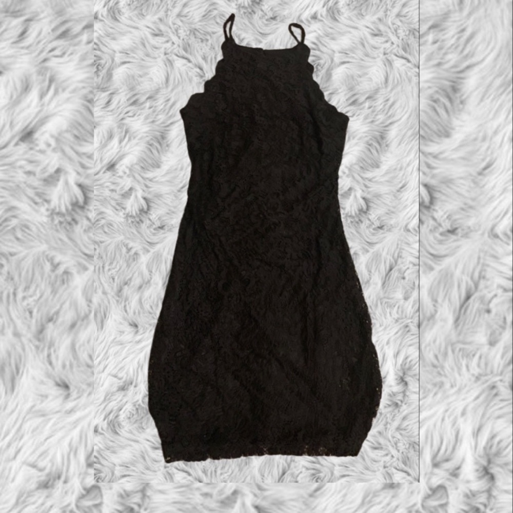Black lace formal dress